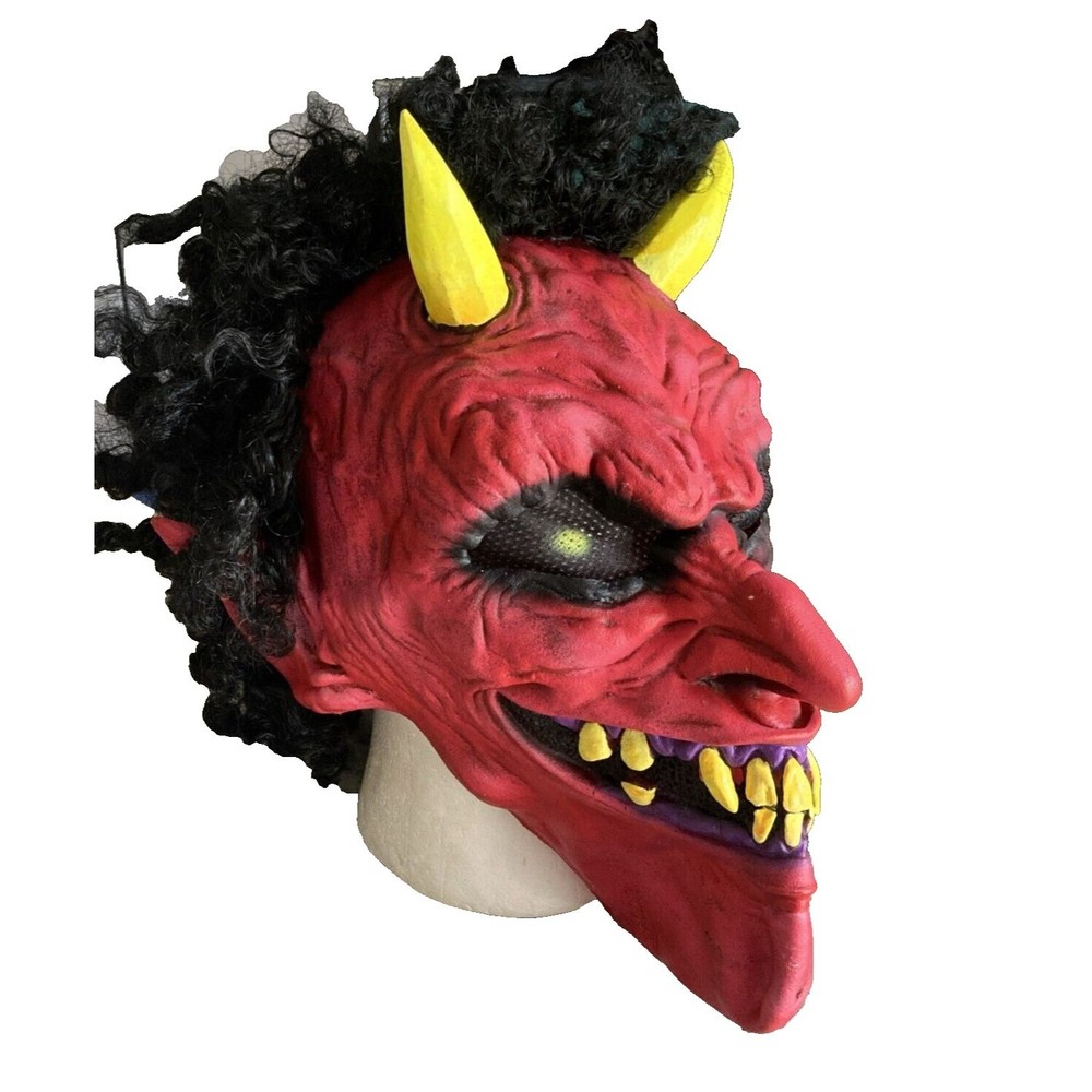 Vintage Halloween Paper Magic Group 2002 Red Devil Mask Demon Monster Ghoul